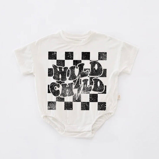 Wild Child Retro summer spring baby t-shirt bubble ROMPER jumpsuit / baby girl  onesie baby boy baby birthday baby shower gift infant