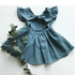 Ruffled sleeveless open back cotton linen baby girl dress / baby clothes / toddler / baby gift / baby shower / infant / baby 1st birthday