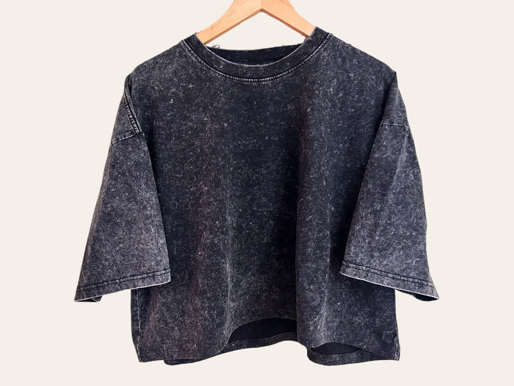 Stone Washed 100% Cotton Oversized Cropped T-Shirts | cool shirt | beach tee | women top | gift for her | vintage | blank | crop tshirt |
