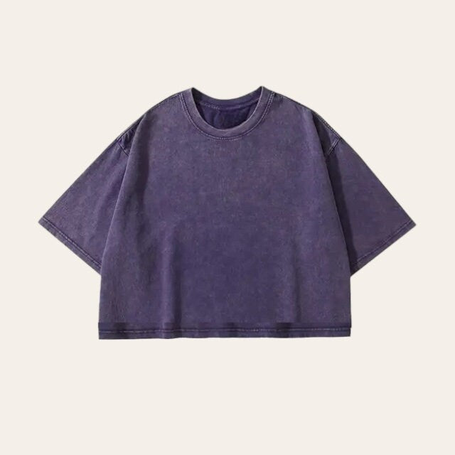 Stone Washed 100% Cotton Oversized Cropped T-Shirts | cool shirt | beach tee | women top | gift for her | vintage | blank | crop tshirt |