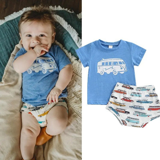 Baby Boy Clothes Outfit, Baby Boys Toddler Short Sleeve Shirt Shorts Set | Toddler Boy Clothing | baby boy gift | infant | bummies