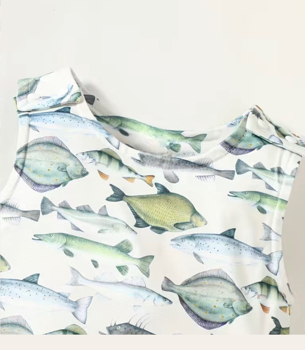 Fish print sleeveless cotton baby boy bodysuit / romper / baby clothes / toddler / baby outfit / baby boy gift / baby girl outfit / summer