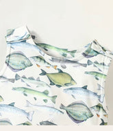 Fish print sleeveless cotton baby boy bodysuit / romper / baby clothes / toddler / baby outfit / baby boy gift / baby girl outfit / summer