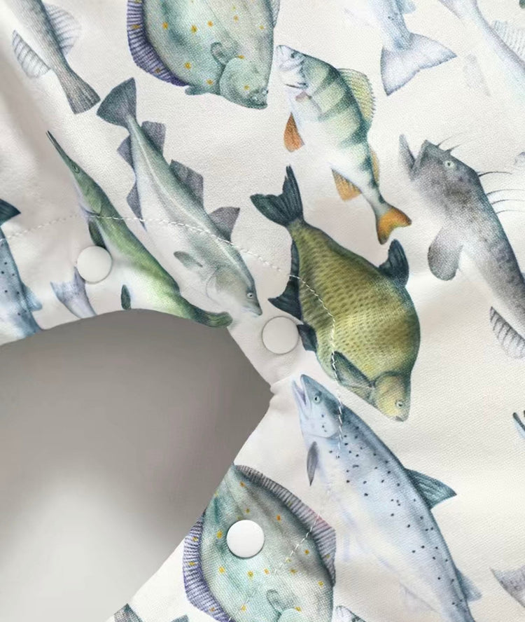 Fish print sleeveless cotton baby boy bodysuit / romper / baby clothes / toddler / baby outfit / baby boy gift / baby girl outfit / summer