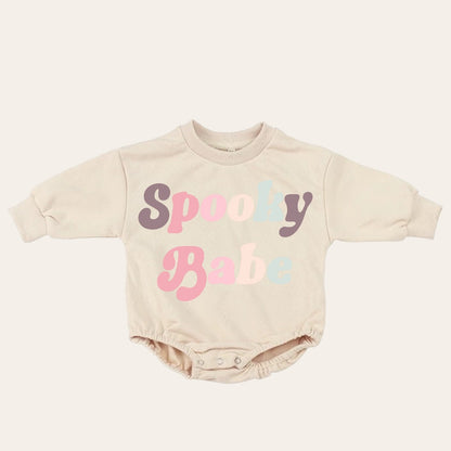 Retro Spooky vibes Halloween French Terry Baby Sweatshirt Romper/ baby clothes / boy girl / baby gift / newborn / infant / outfit / bubble