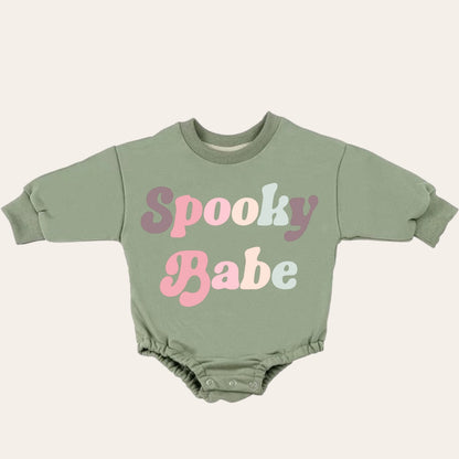 Retro Spooky vibes Halloween French Terry Baby Sweatshirt Romper/ baby clothes / boy girl / baby gift / newborn / infant / outfit / bubble