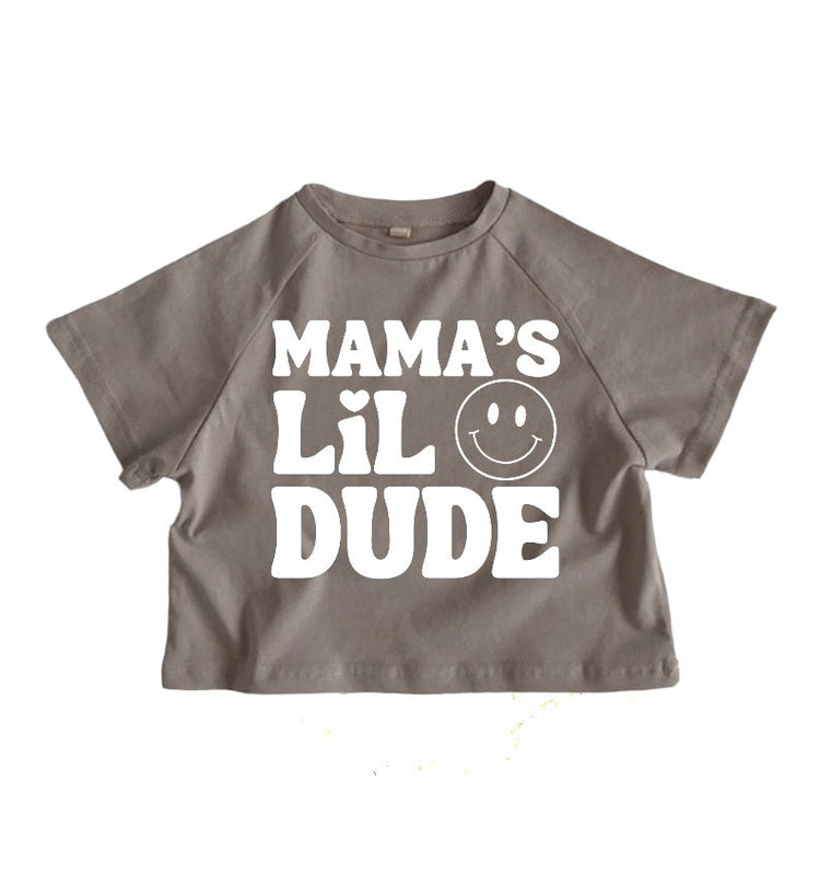 Retro mamas little dude Baby boy and toddler oversized T-SHIRTS | GRAPHIC TEE | summer | baby gift | smiley | birthday | Crewneck | shower