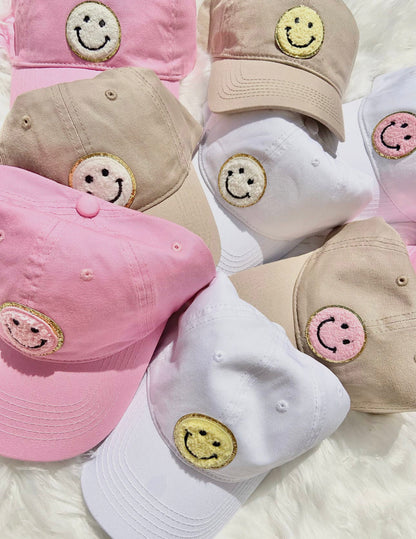 Baby girl Smiley patch Baseball Cap Hats / sun hat / baby clothes / retro / toddler hat | kids | retro | infant | baby shower gift |