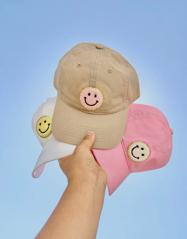Baby girl Smiley patch Baseball Cap Hats / sun hat / baby clothes / retro / toddler hat | kids | retro | infant | baby shower gift |