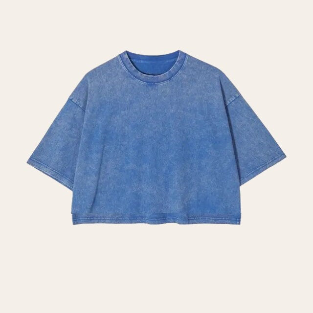 Stone Washed 100% Cotton Oversized Cropped T-Shirts | cool shirt | beach tee | women top | gift for her | vintage | blank | crop tshirt |
