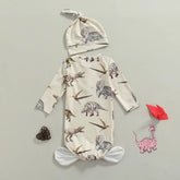 Dinosaur Newborn Baby Swaddle Blanket Wrap Bodysuit + hat | baby girl gift | announcement | baby shower | knot gown | handmade | outfit |