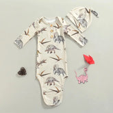 Dinosaur Newborn Baby Swaddle Blanket Wrap Bodysuit + hat | baby girl gift | announcement | baby shower | knot gown | handmade | outfit |