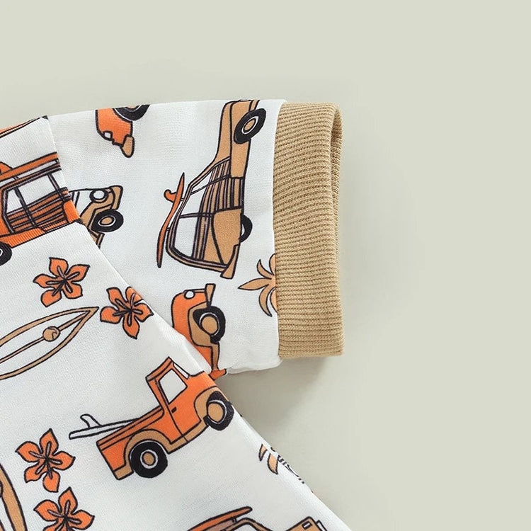 Baby Boy Clothes Outfit, Baby Boys Toddler surf jeep Print Short Sleeve Shirt Shorts Set | Toddler Boy Clothing | baby boy gift | infant
