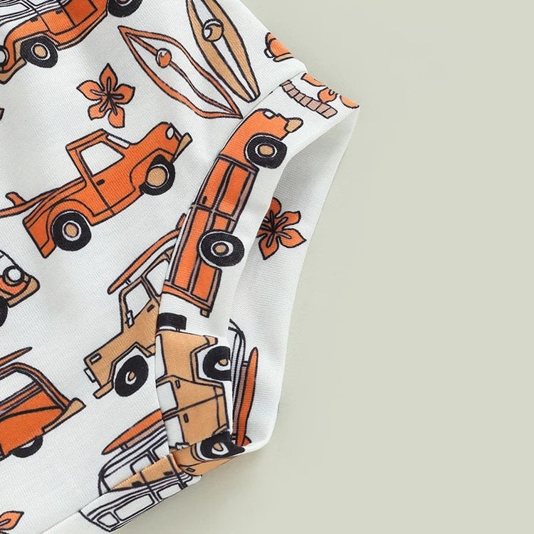 Baby Boy Clothes Outfit, Baby Boys Toddler surf jeep Print Short Sleeve Shirt Shorts Set | Toddler Boy Clothing | baby boy gift | infant