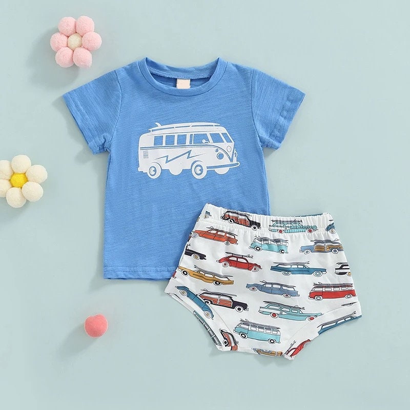 Baby Boy Clothes Outfit, Baby Boys Toddler Short Sleeve Shirt Shorts Set | Toddler Boy Clothing | baby boy gift | infant | bummies