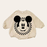 Mickey and Minnie baby Oversized Sweatshirt Romper / baby clothes / baby girl boy / newborn / infant / gift / bubble onesie / shower / crew