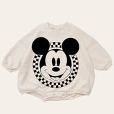 Mickey and Minnie baby Oversized Sweatshirt Romper / baby clothes / baby girl boy / newborn / infant / gift / bubble onesie / shower / crew