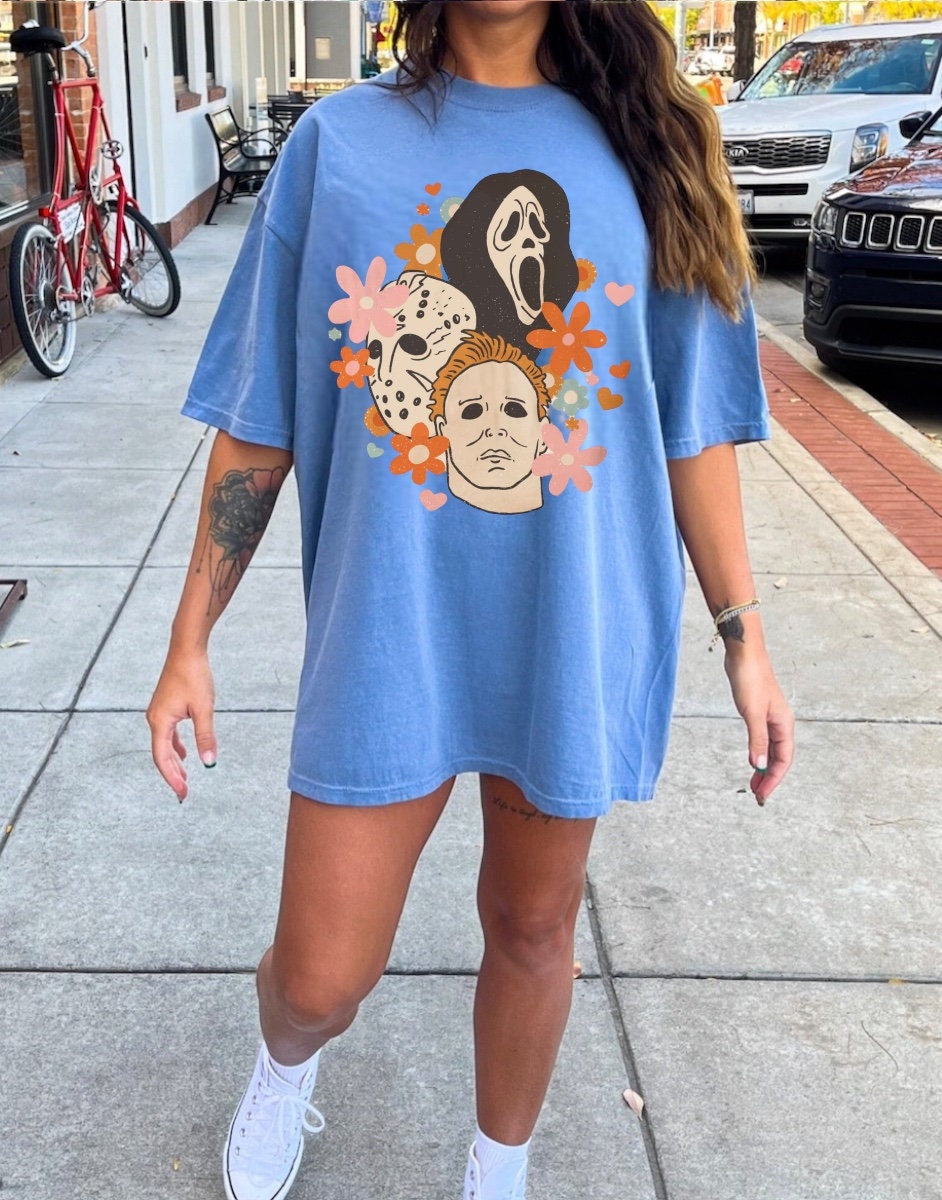 Halloween Scream Jason Horror Movie T-shirts acid washed tshirts / women’s tee / oversized / graphic tshirt / unisex / clothing / retro