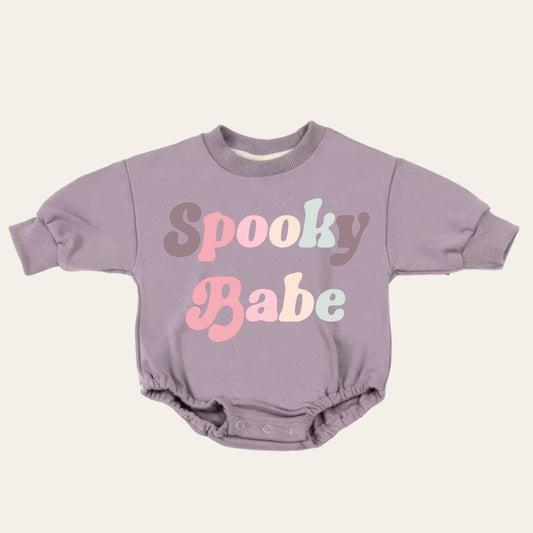 Retro Spooky vibes Halloween French Terry Baby Sweatshirt Romper/ baby clothes / boy girl / baby gift / newborn / infant / outfit / bubble