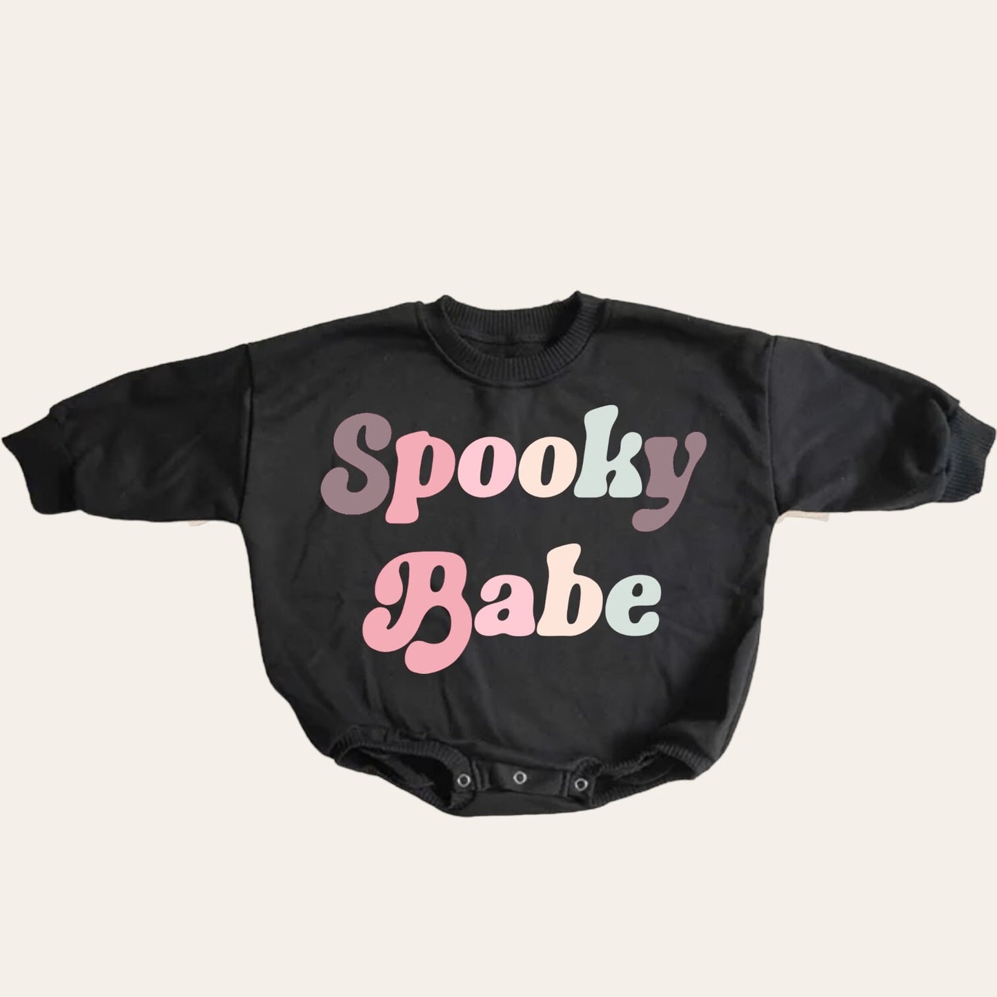 Retro Spooky vibes Halloween French Terry Baby Sweatshirt Romper/ baby clothes / boy girl / baby gift / newborn / infant / outfit / bubble
