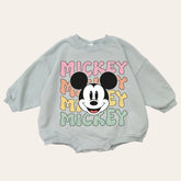 Retro Mickey baby Oversized Sweatshirt Romper / baby clothes / baby girl boy / newborn / crewneck / gift / bubble onesie / shower / Disney