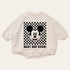 Checkered Mickey baby Oversized Sweatshirt Romper / baby clothes / baby girl boy / newborn / infant / gift / bubble onesie / shower / crew