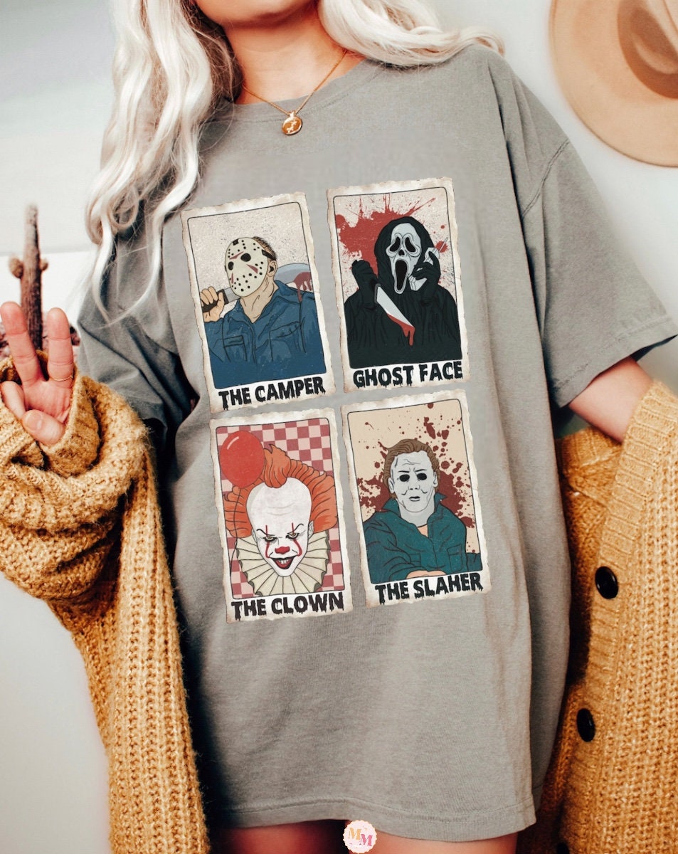 Halloween Horror Movie oversized T-shirts acid washed / women’s tee / oversized / graphic tshirt / unisex / clothing / retro / scary / gift
