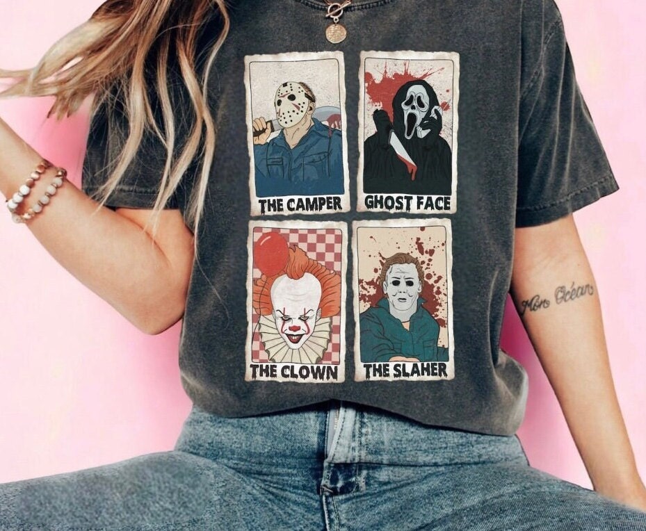 Halloween Horror Movie oversized T-shirts acid washed / women’s tee / oversized / graphic tshirt / unisex / clothing / retro / scary / gift