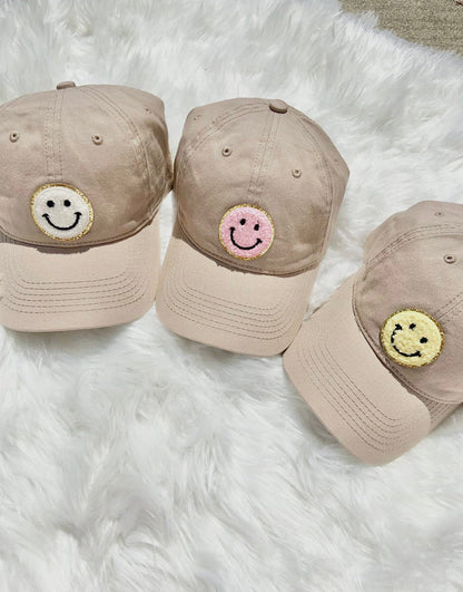 Baby girl Smiley patch Baseball Cap Hats / sun hat / baby clothes / retro / toddler hat | kids | retro | infant | baby shower gift |