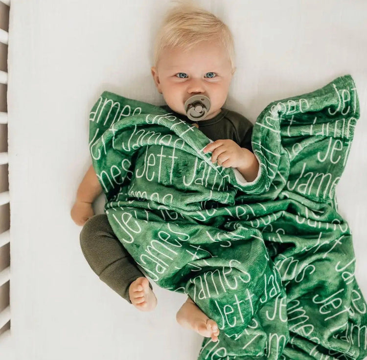 Custom Personalized Baby Name minky Blanket
