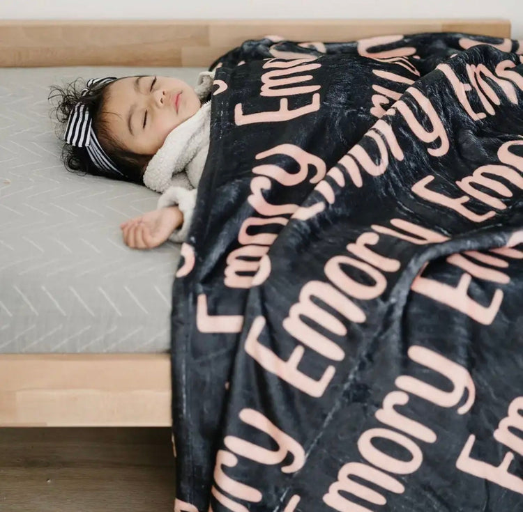 Custom Personalized Baby Name minky Blanket