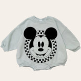 Mickey and Minnie baby Oversized Sweatshirt Romper / baby clothes / baby girl boy / newborn / infant / gift / bubble onesie / shower / crew
