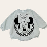 Mickey and Minnie baby Oversized Sweatshirt Romper / baby clothes / baby girl boy / newborn / infant / gift / bubble onesie / shower / crew