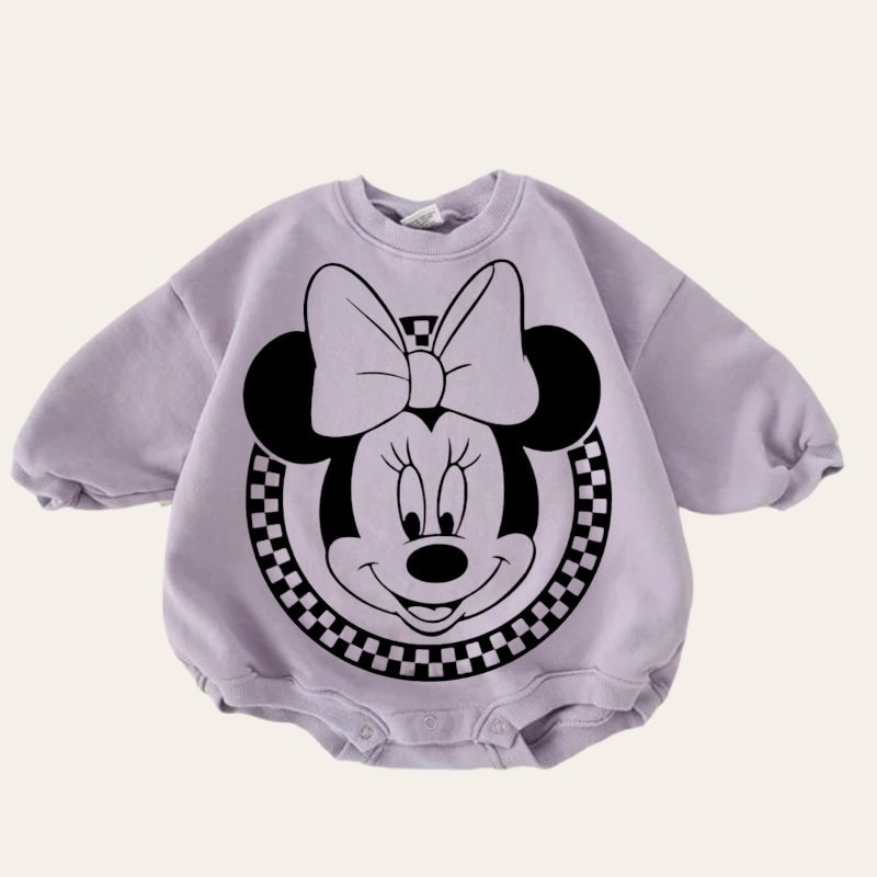 Mickey and Minnie baby Oversized Sweatshirt Romper / baby clothes / baby girl boy / newborn / infant / gift / bubble onesie / shower / crew