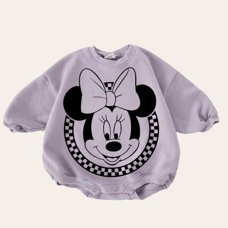 Mickey and Minnie baby Oversized Sweatshirt Romper / baby clothes / baby girl boy / newborn / infant / gift / bubble onesie / shower / crew