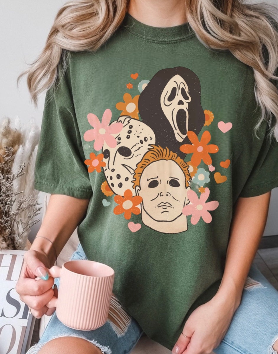 Halloween Scream Jason Horror Movie T-shirts acid washed tshirts / women’s tee / oversized / graphic tshirt / unisex / clothing / retro