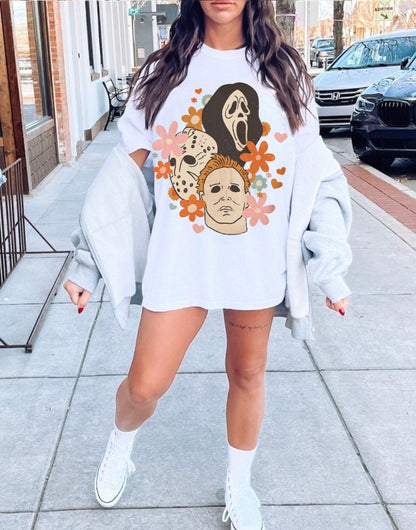 Halloween Scream Jason Horror Movie T-shirts acid washed tshirts / women’s tee / oversized / graphic tshirt / unisex / clothing / retro
