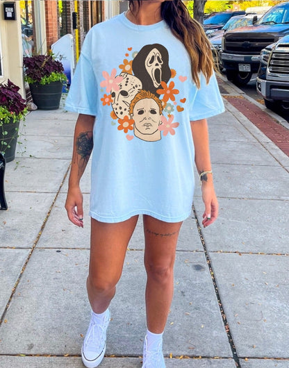 Halloween Scream Jason Horror Movie T-shirts acid washed tshirts / women’s tee / oversized / graphic tshirt / unisex / clothing / retro