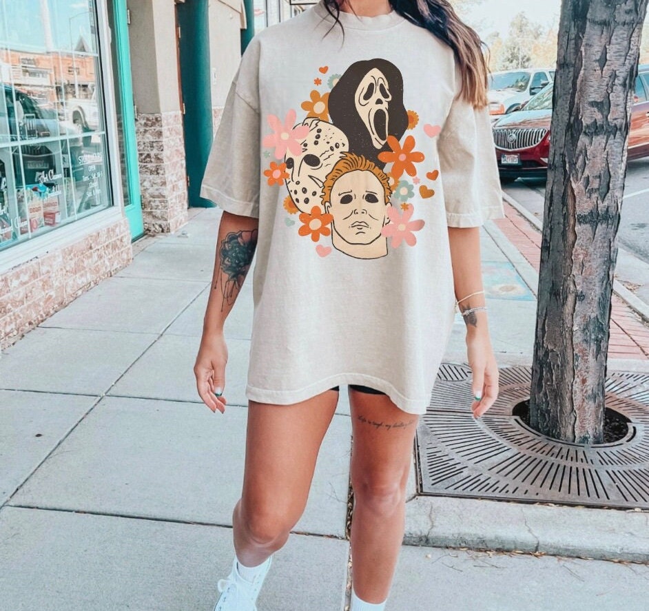 Halloween Scream Jason Horror Movie T-shirts acid washed tshirts / women’s tee / oversized / graphic tshirt / unisex / clothing / retro
