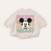 Retro Mickey baby Oversized Sweatshirt Romper / baby clothes / baby girl boy / newborn / crewneck / gift / bubble onesie / shower / Disney