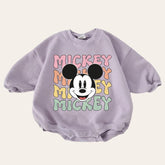 Retro Mickey baby Oversized Sweatshirt Romper / baby clothes / baby girl boy / newborn / crewneck / gift / bubble onesie / shower / Disney