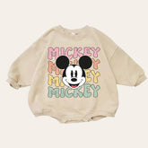 Retro Mickey baby Oversized Sweatshirt Romper / baby clothes / baby girl boy / newborn / crewneck / gift / bubble onesie / shower / Disney