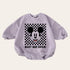 Checkered Mickey baby Oversized Sweatshirt Romper / baby clothes / baby girl boy / newborn / infant / gift / bubble onesie / shower / crew