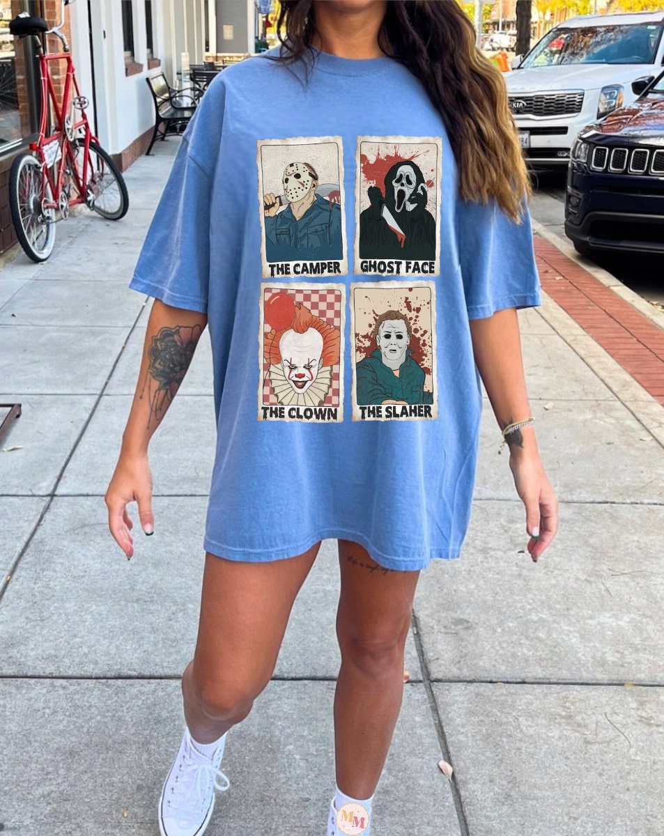 Halloween Horror Movie oversized T-shirts acid washed / women’s tee / oversized / graphic tshirt / unisex / clothing / retro / scary / gift