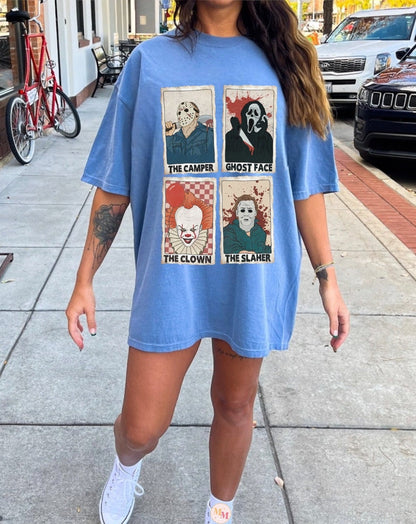 Halloween Horror Movie oversized T-shirts acid washed / women’s tee / oversized / graphic tshirt / unisex / clothing / retro / scary / gift