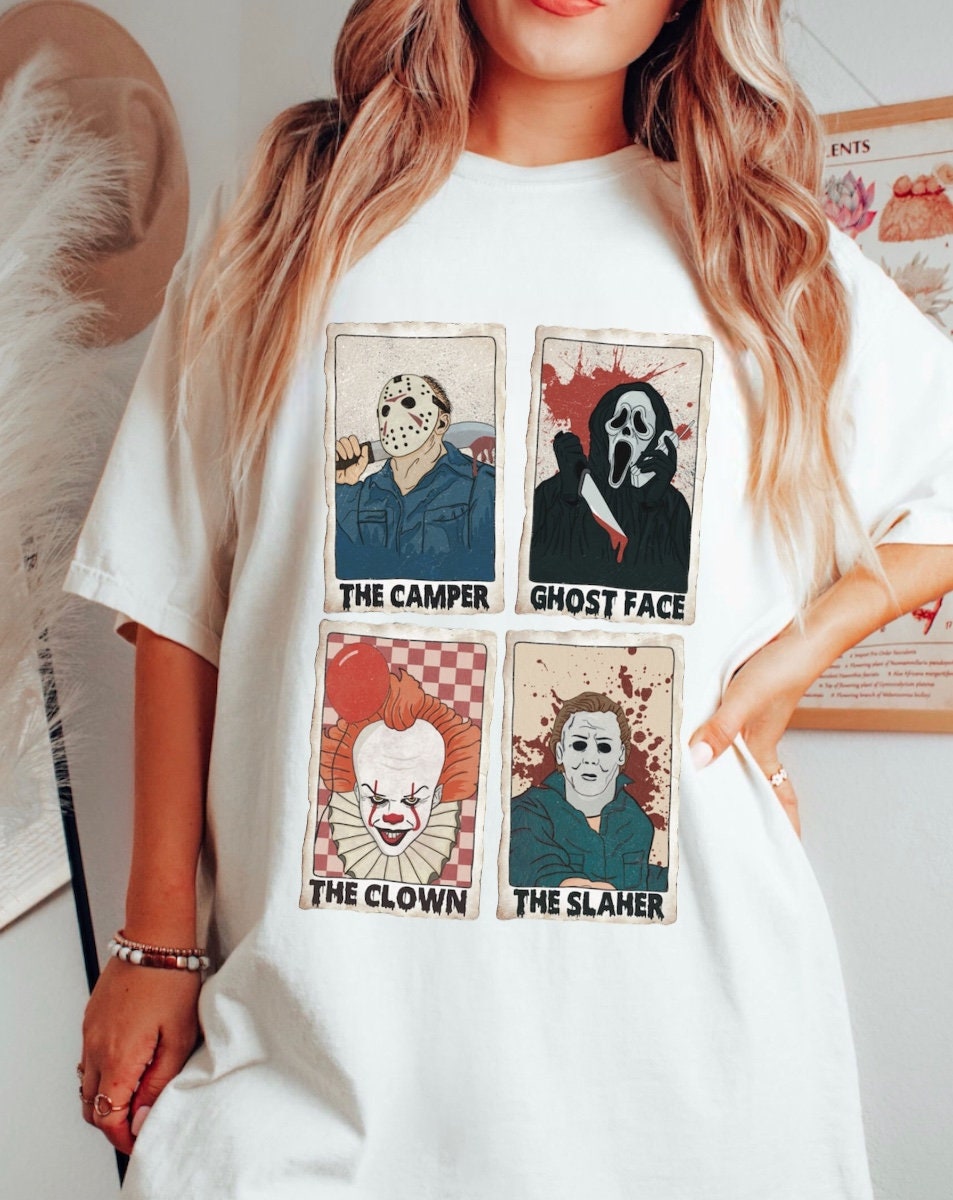 Halloween Horror Movie oversized T-shirts acid washed / women’s tee / oversized / graphic tshirt / unisex / clothing / retro / scary / gift
