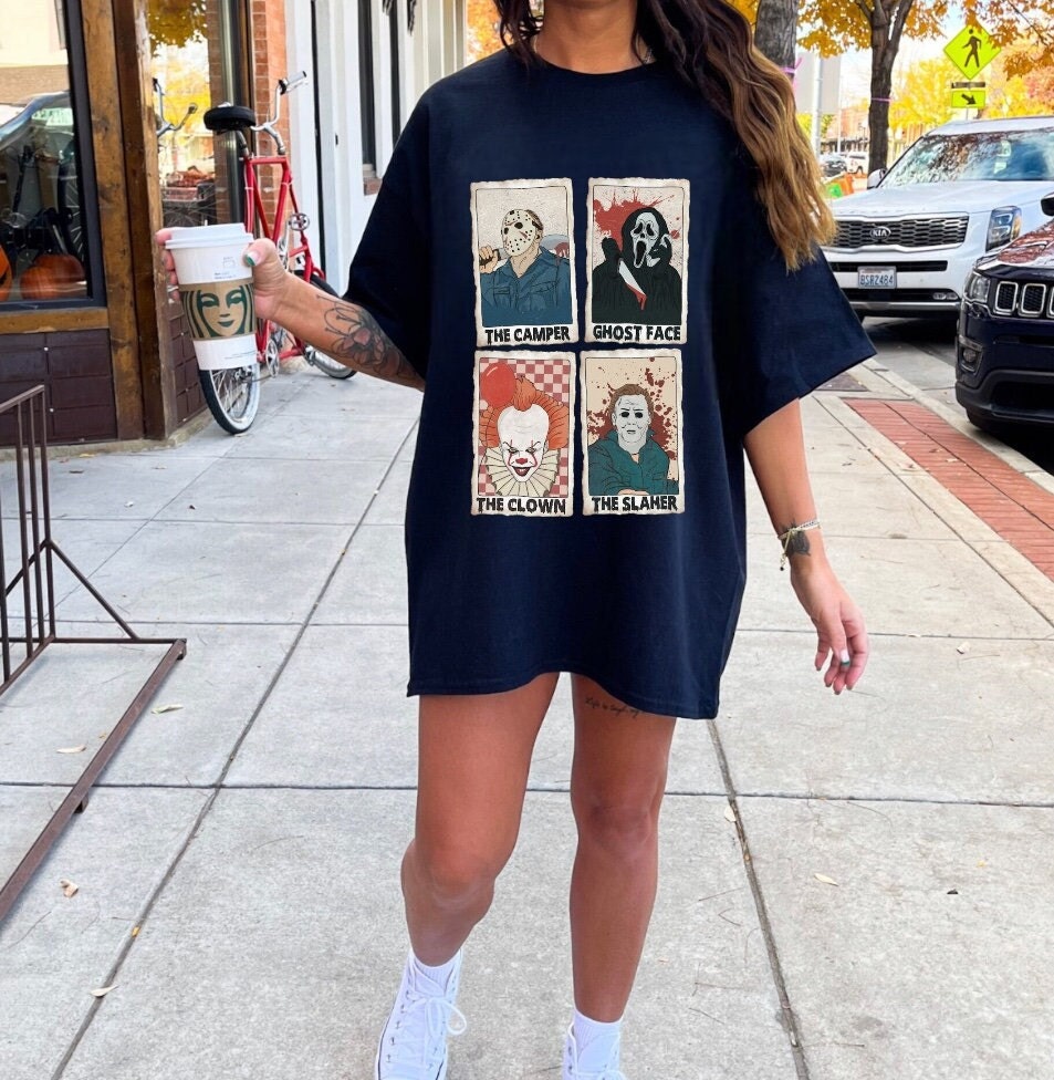Halloween Horror Movie oversized T-shirts acid washed / women’s tee / oversized / graphic tshirt / unisex / clothing / retro / scary / gift