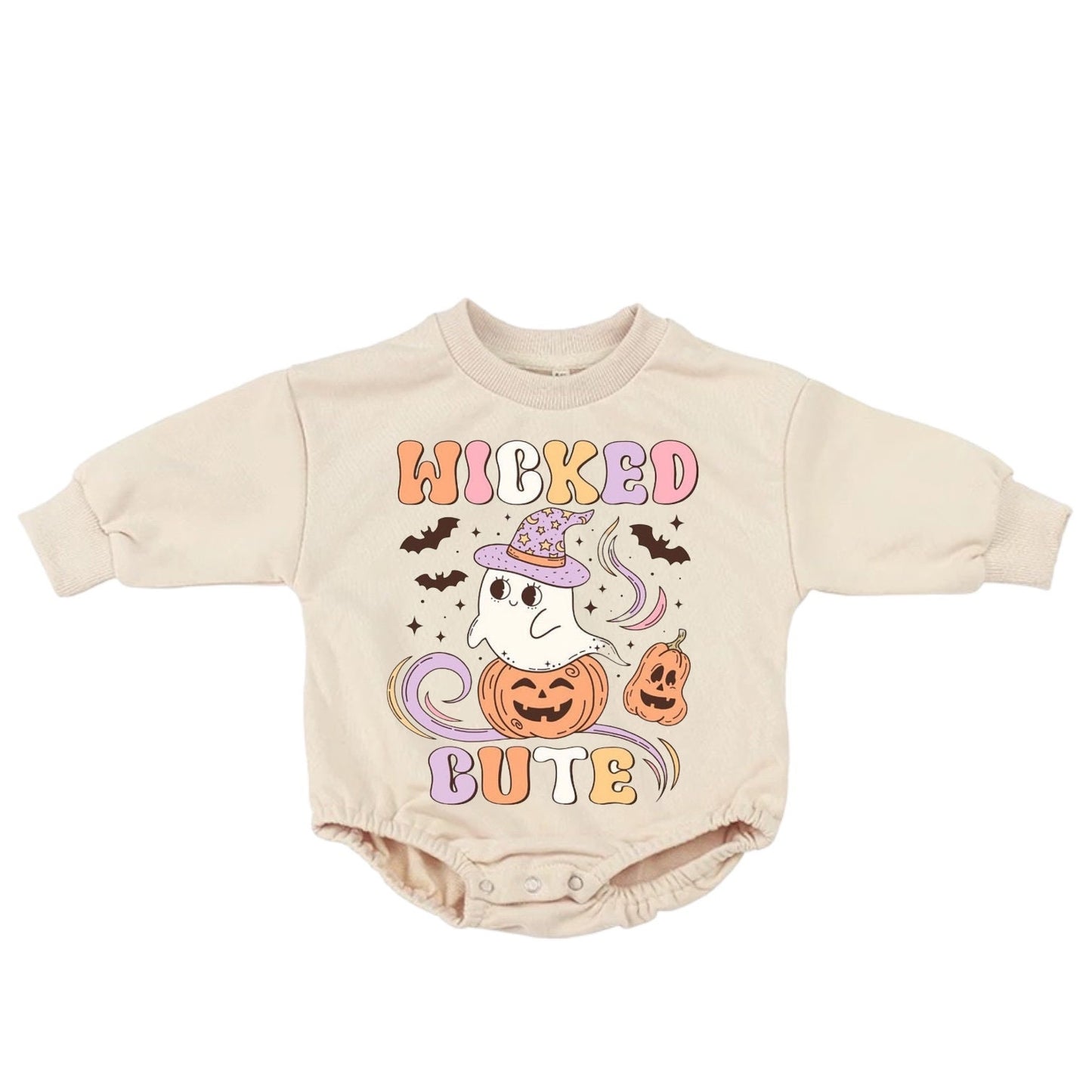 retro halloween French Terry Baby bubble Sweatshirt Romper/ baby clothes / boy girl / baby gift / newborn / infant / outfit / baby gift