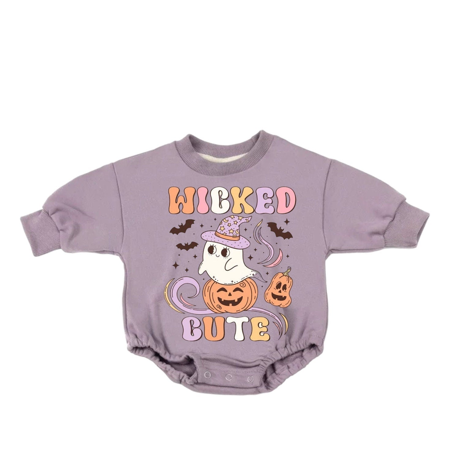 retro halloween French Terry Baby bubble Sweatshirt Romper/ baby clothes / boy girl / baby gift / newborn / infant / outfit / baby gift