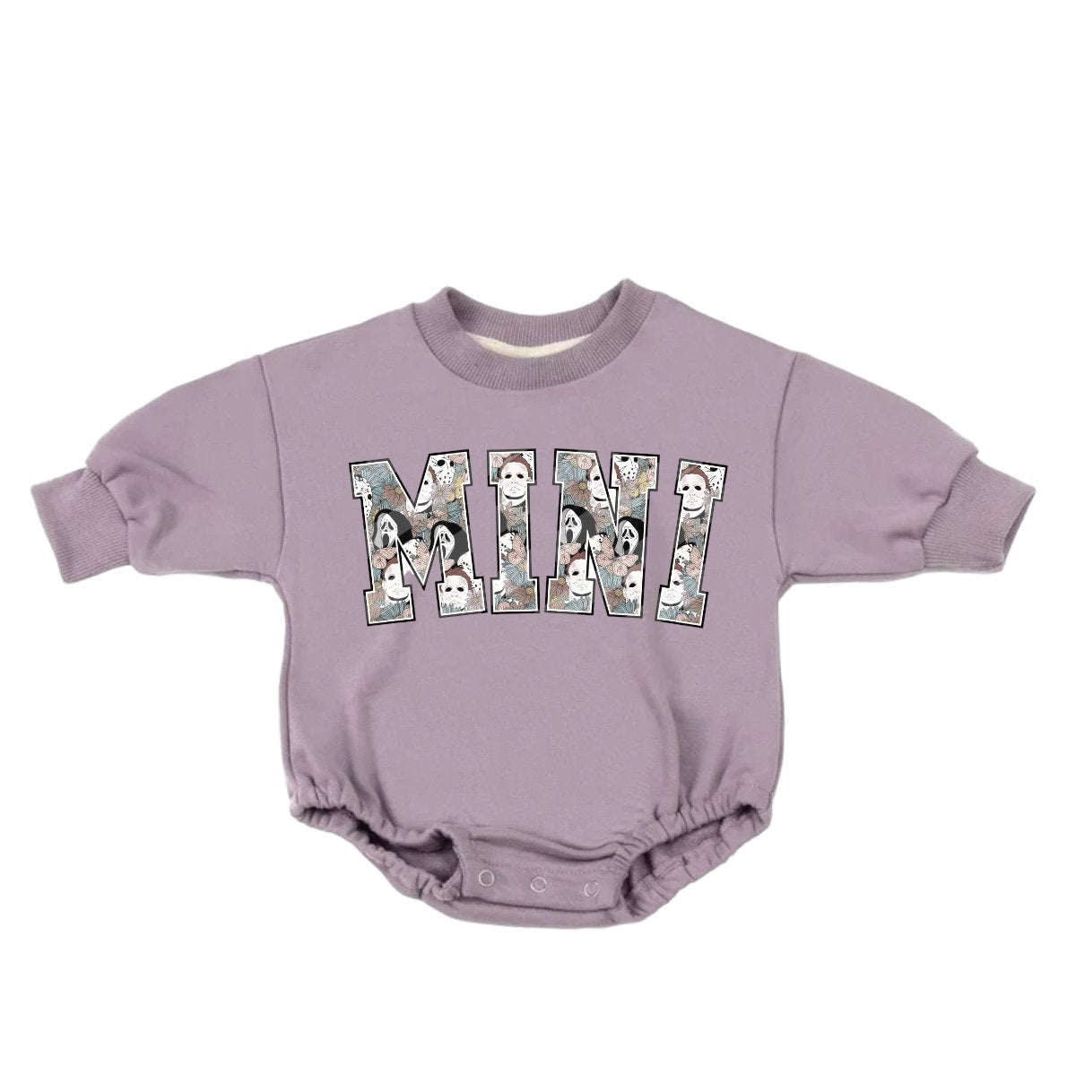 Mini Scary Movie halloween French Terry Baby bubble Sweatshirt Romper